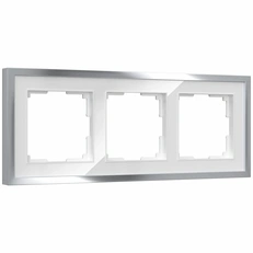 Изображение Рамка на 3 поста Baguette (белый/серебро) W0032850